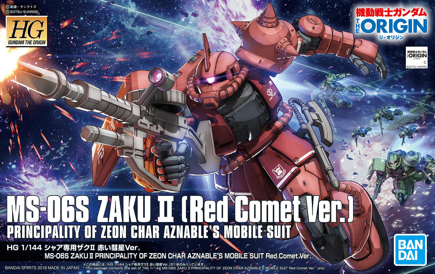 HG 1/144 GTO MS-06S Zaku II Principality of Zeon Char Aznable's Mobile Suit Red Comet Ver.